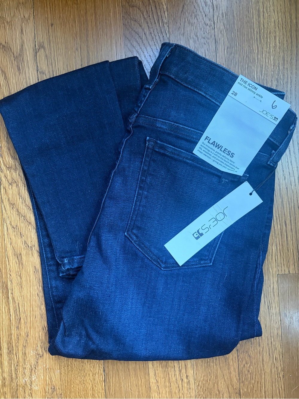 Joe's Jeans Flawless Mid-Rise Skinny Ankle Jeans - Dark Indigo